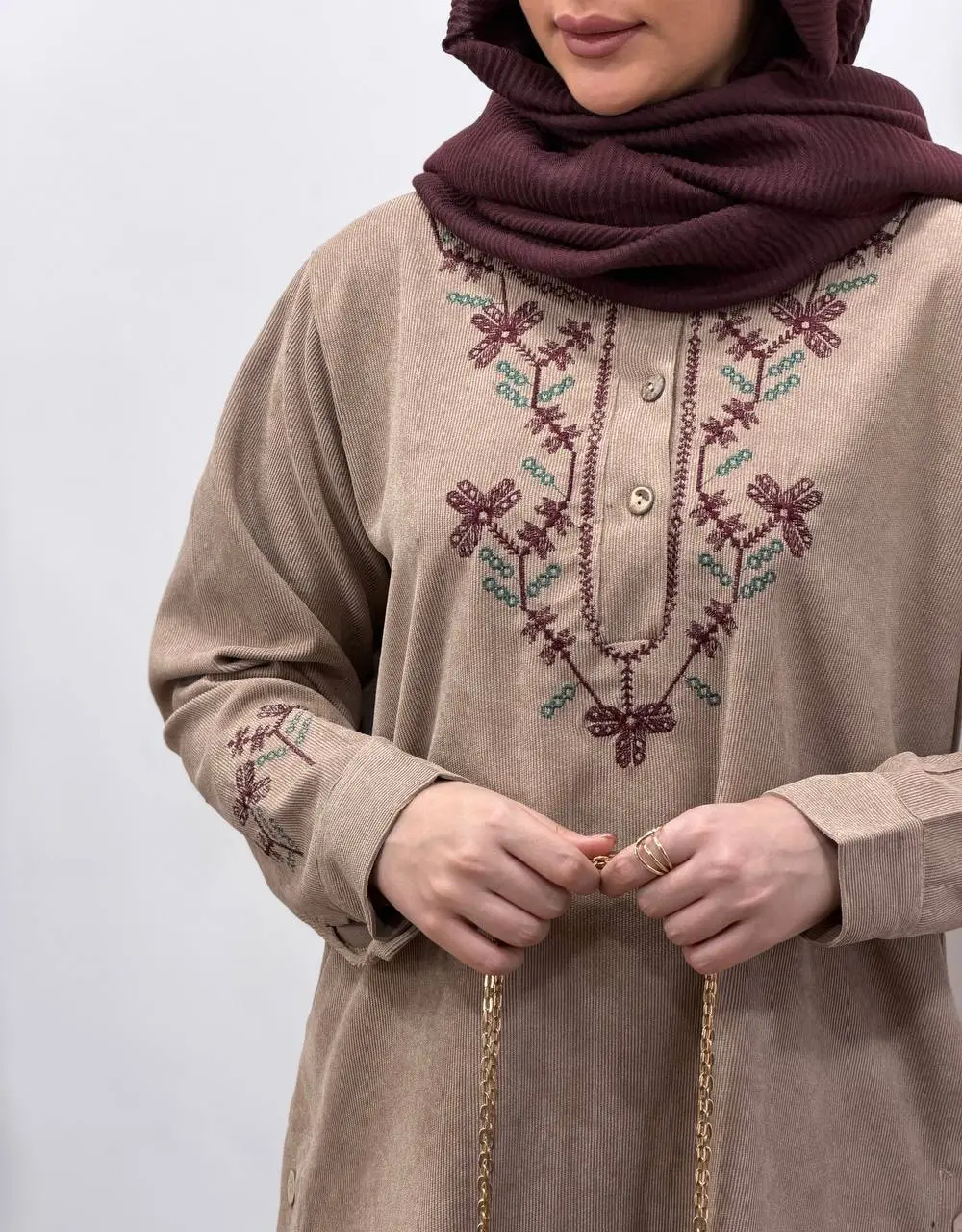 مانتو پاییزه گلدوزی شادی 1